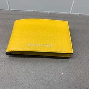 Michael Kors Yellow Leather Bifold Wallet